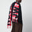 Écharpe motif tartan en mélange de laine avec maxi logo