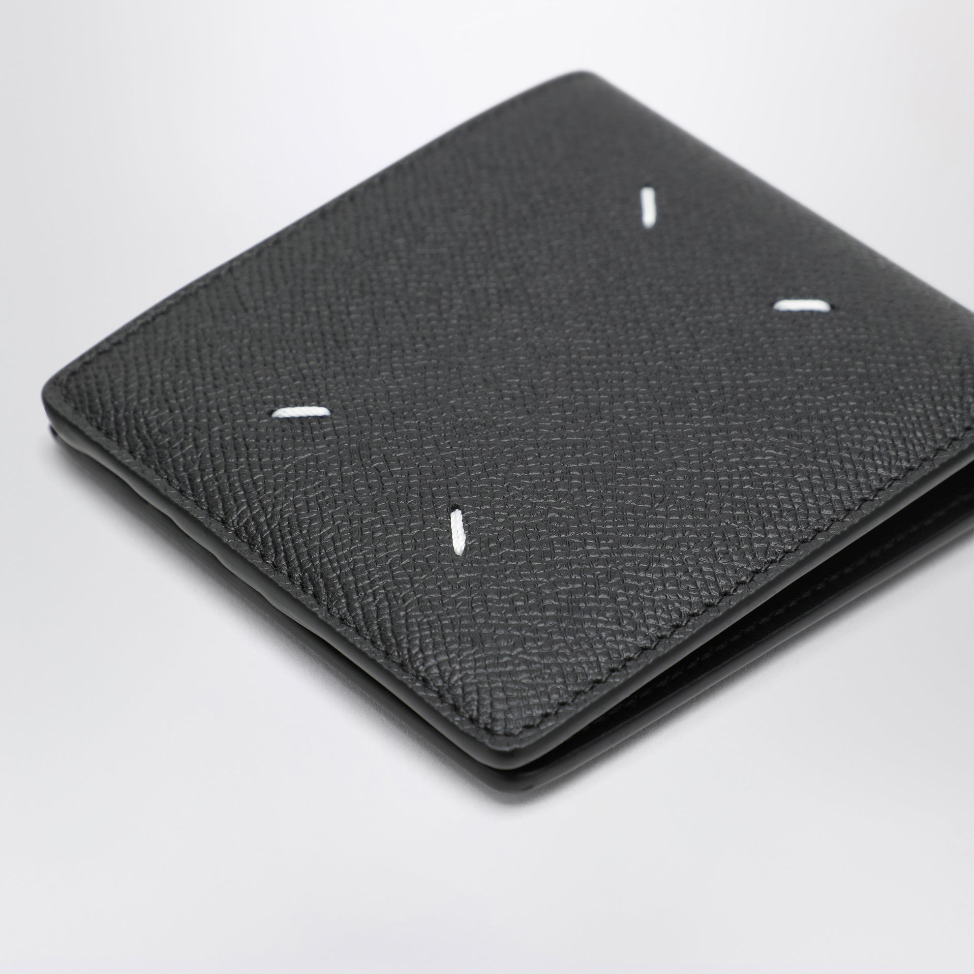 Black Four Stitches Bi-Fold Wallet