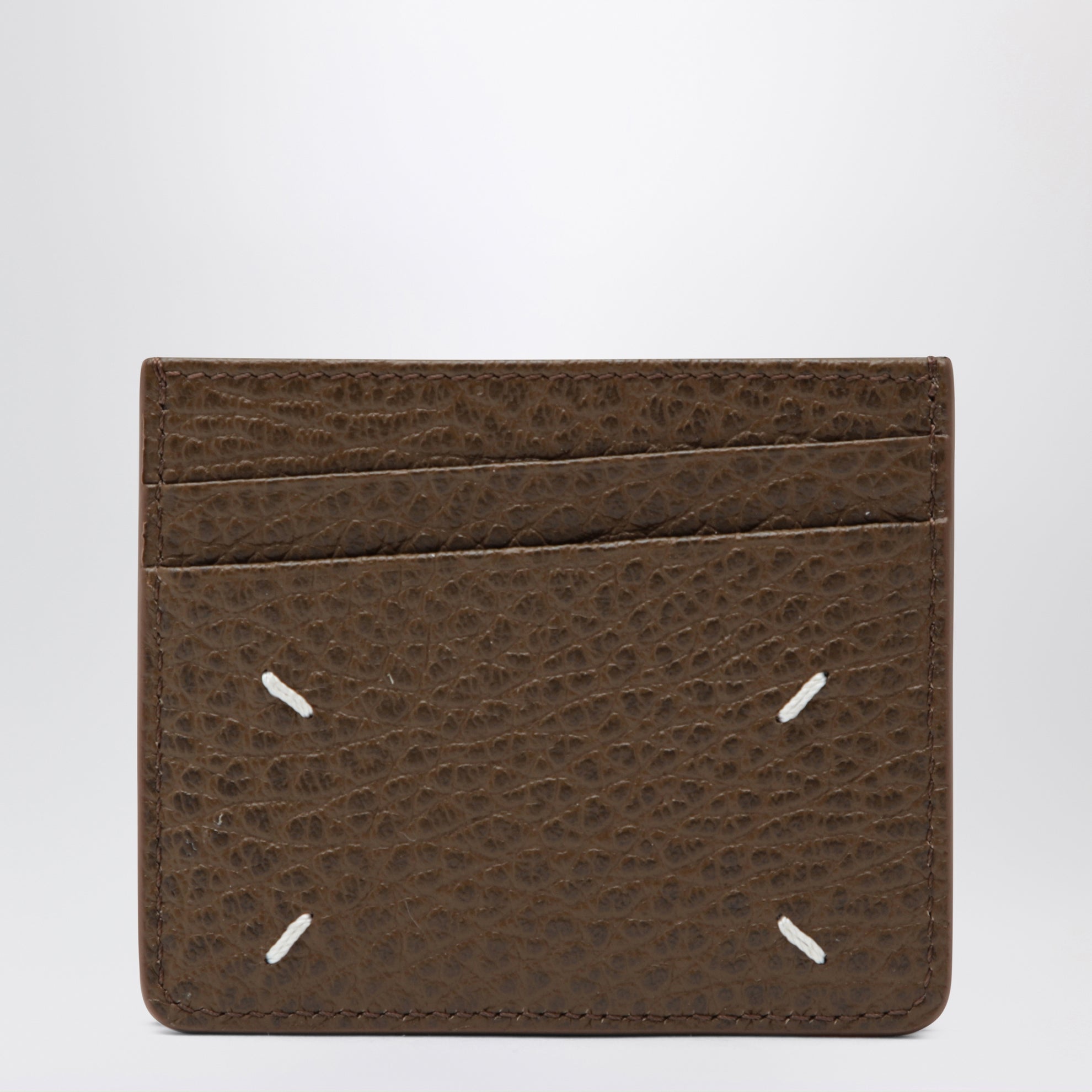 Brown Four Stitches calfskin card holder