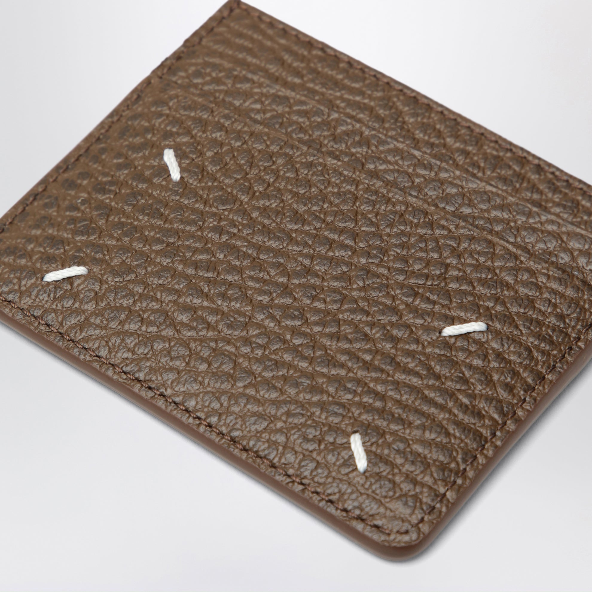 Brown Four Stitches calfskin card holder