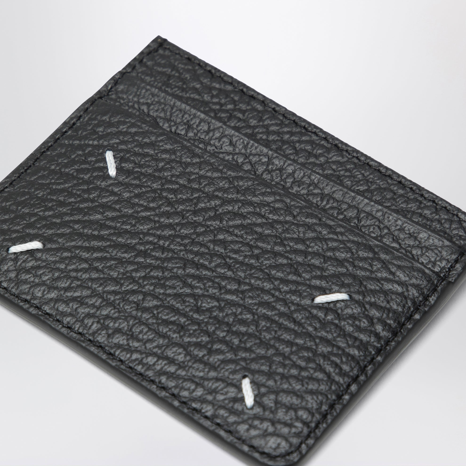 Black Four Stitches calfskin card holder