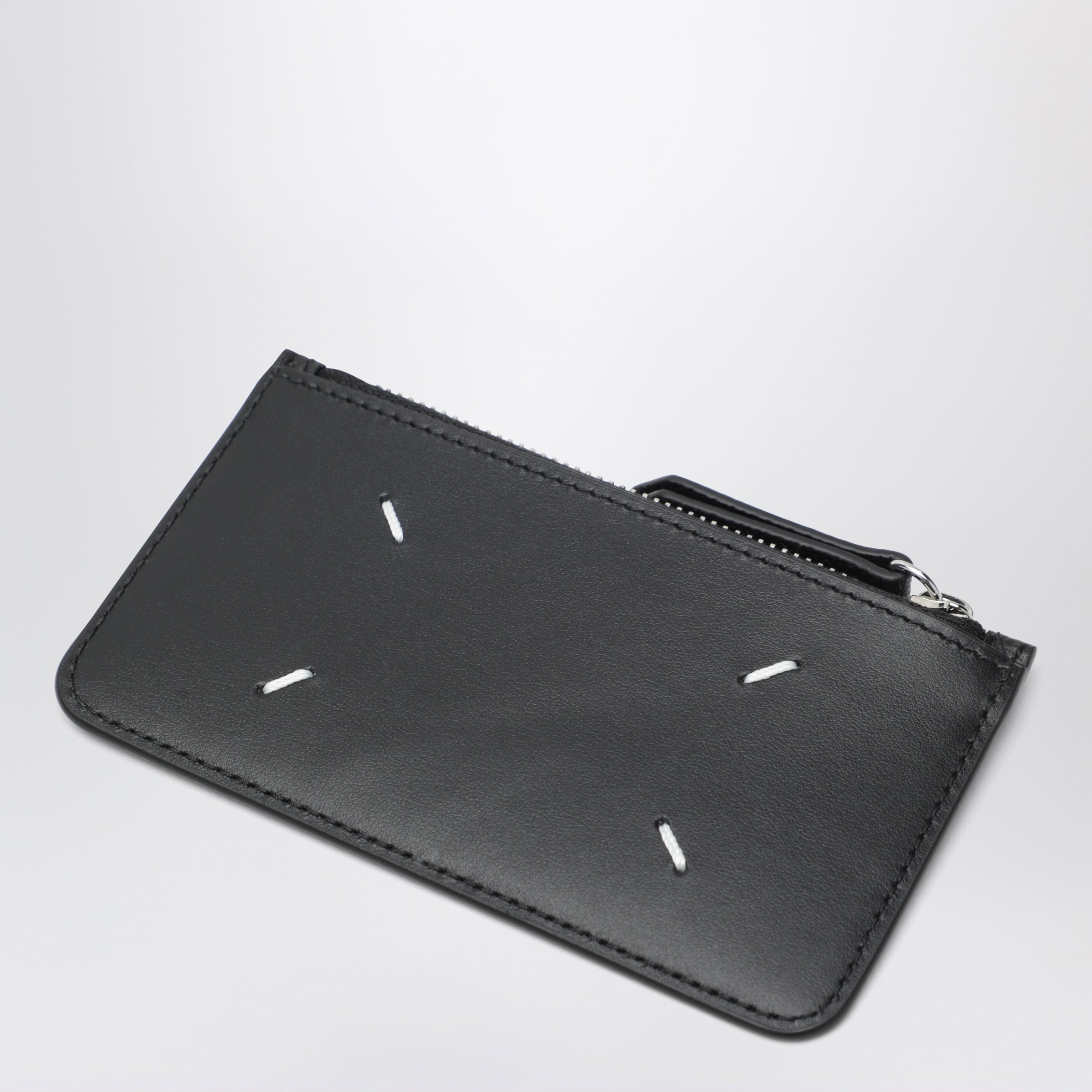 Maison Margiela Black Four Stitches zippered card holder | TheDoubleF