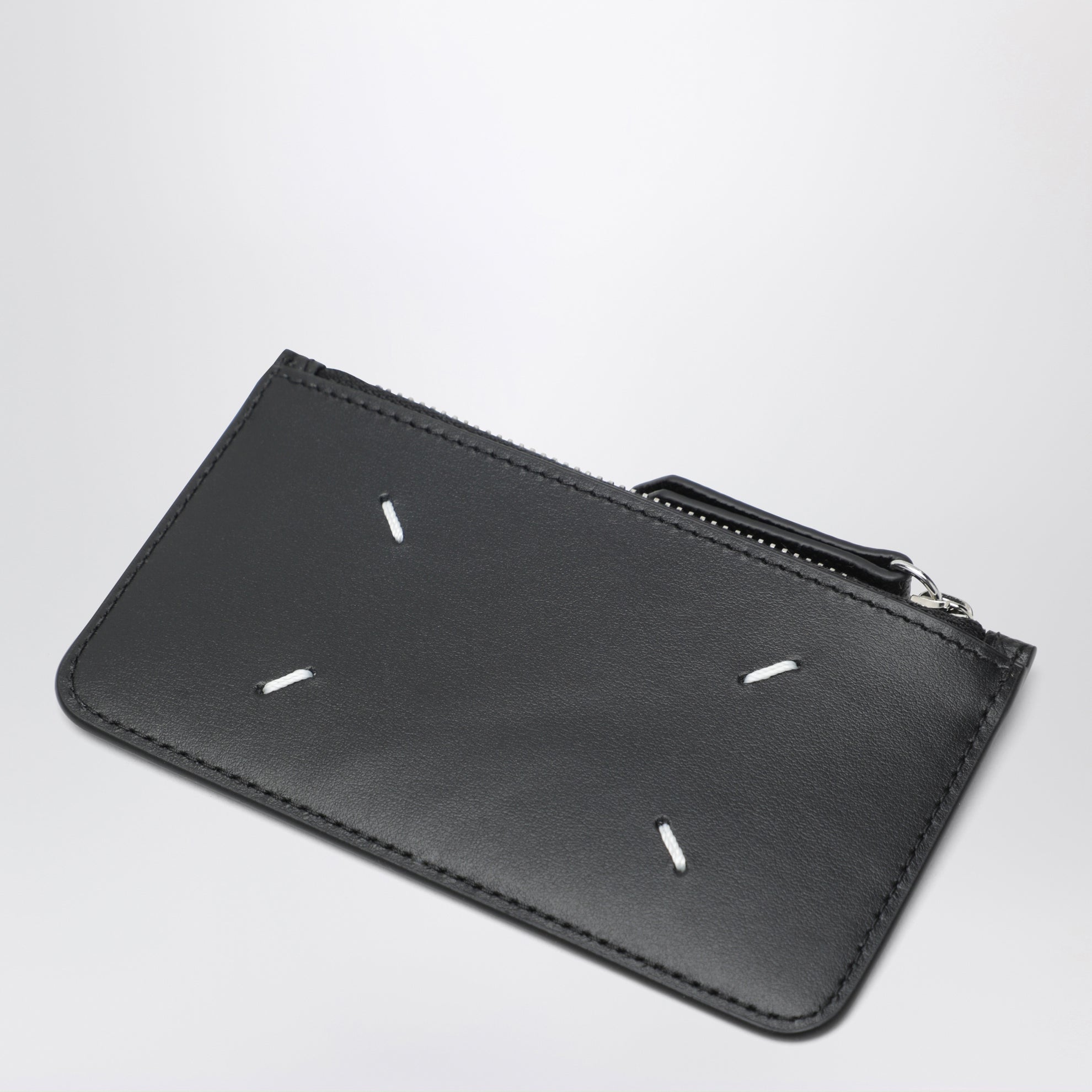 Black Four Stitches zippered card holder