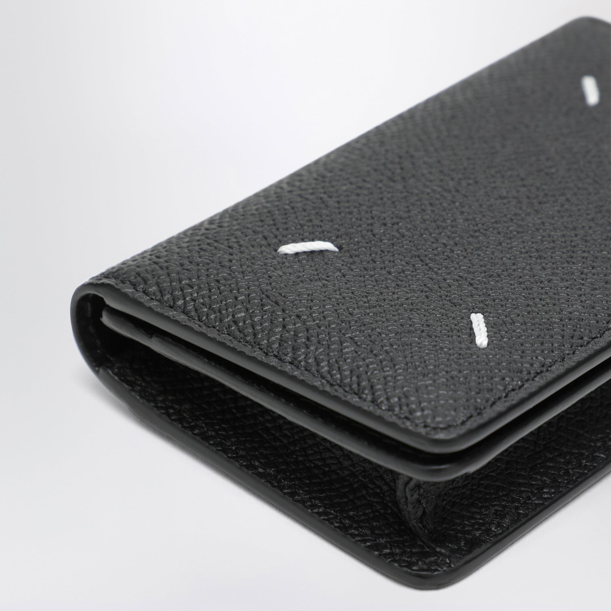 Black Four Stitches Card Holder