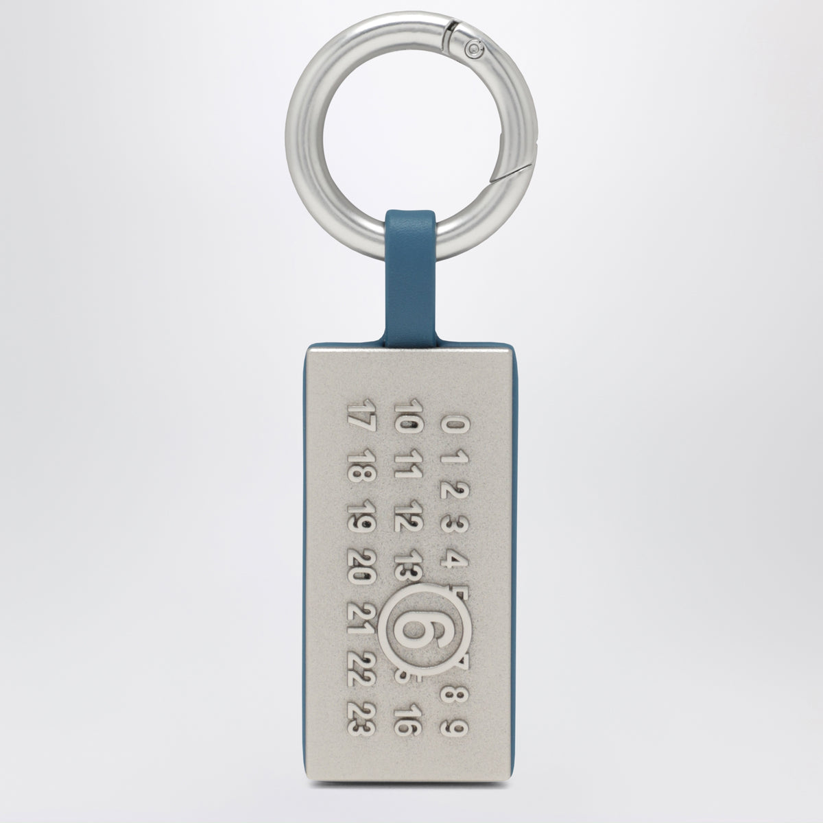 Charm Numeric petrolio in ottone e pelle