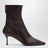 Dark burgundy leather ankle boots