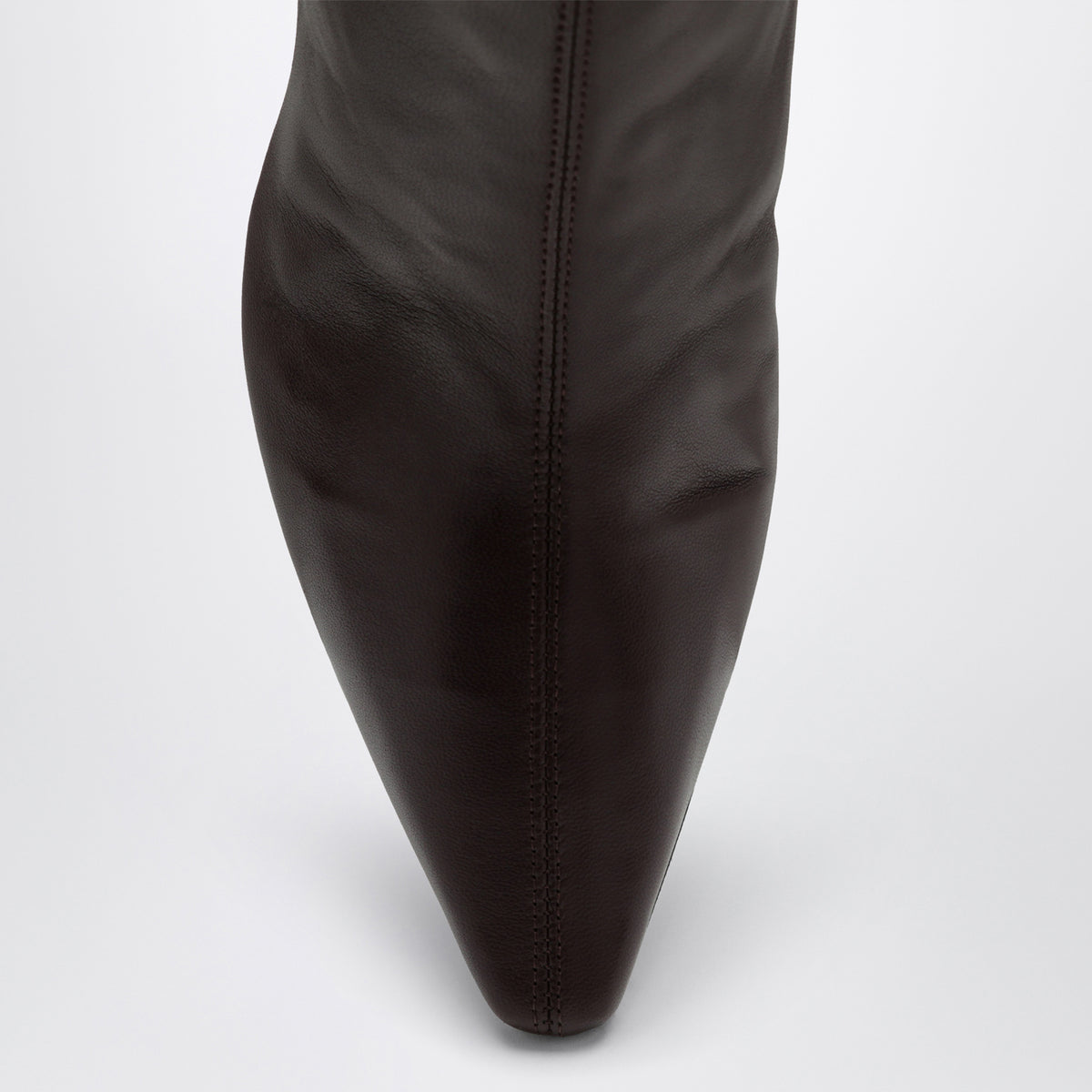 Dark burgundy leather ankle boots