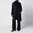 Blue wool-blend coat with belt