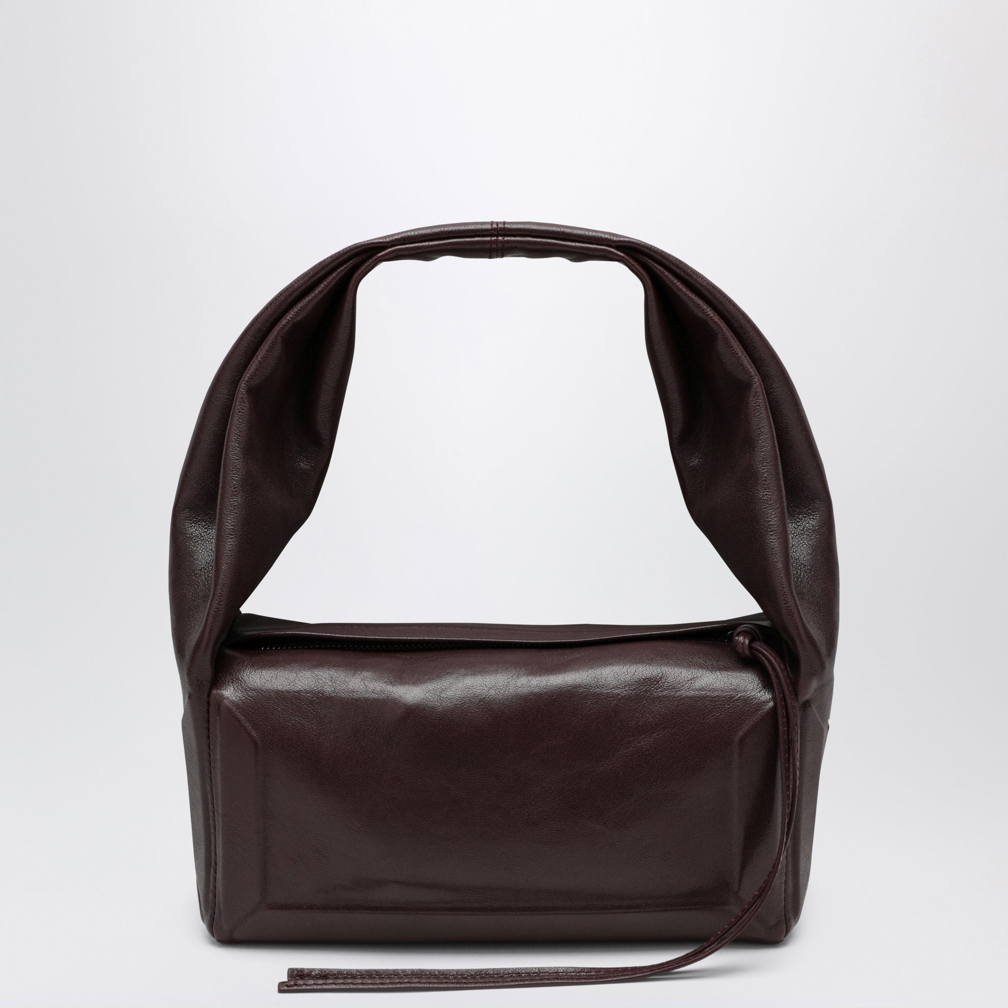 Box East West Small Bag in Burgundy Leather