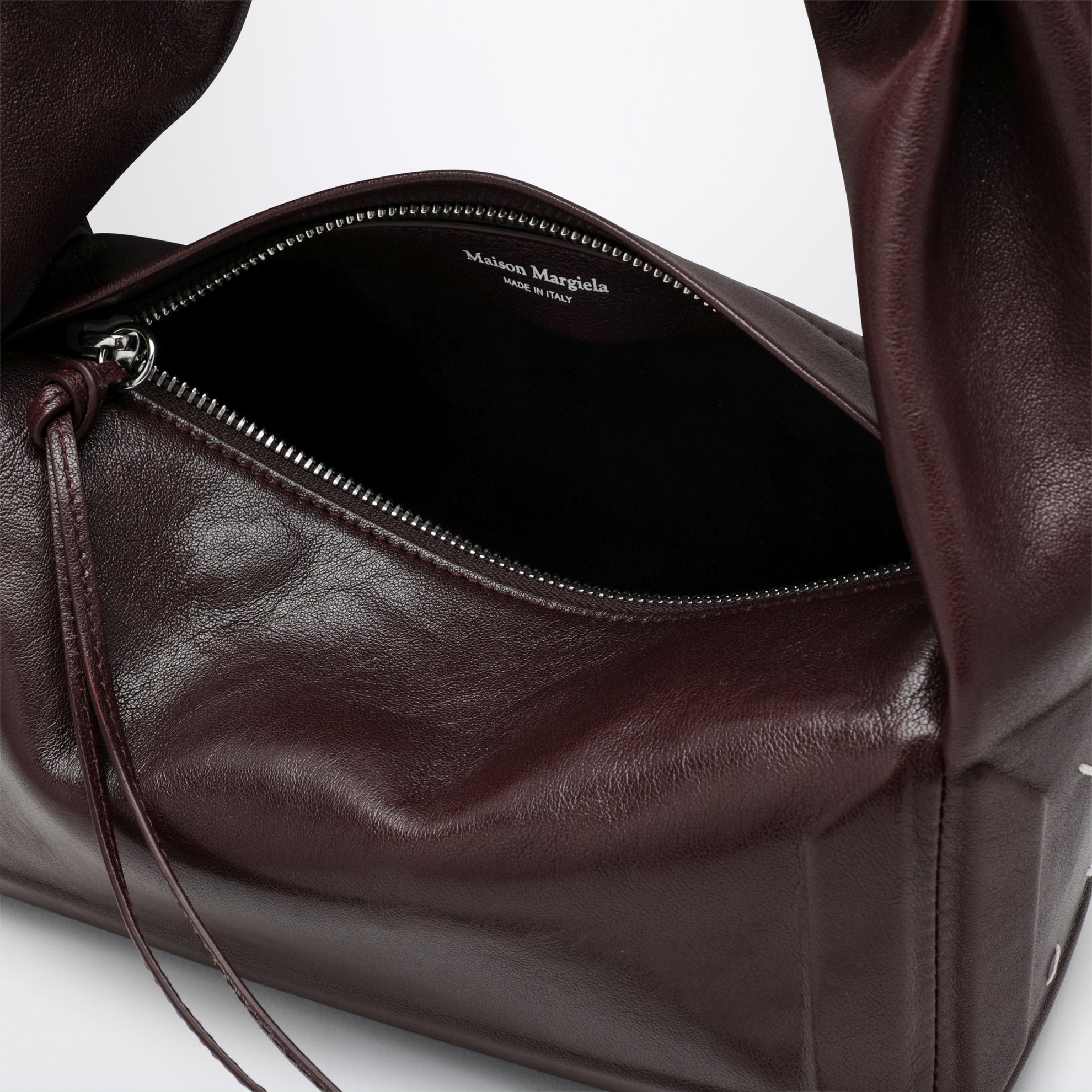 Box East West Small Bag in Burgundy Leather