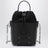 5AC Kleine schwarze Leder-Beuteltasche