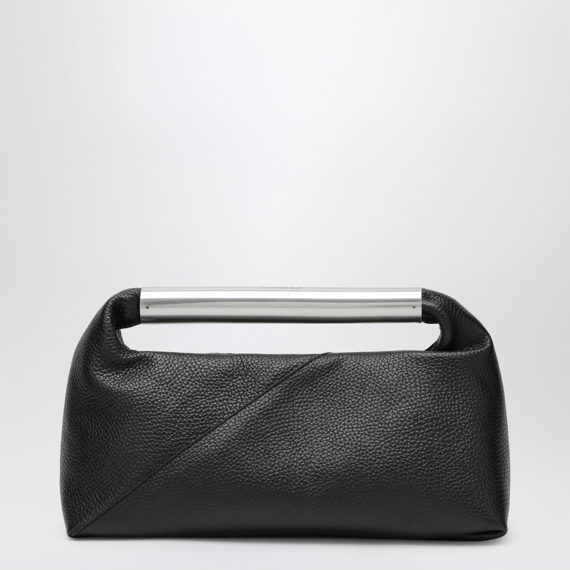 Handtasche Japanese Bag Jewel Handle aus Leder in Schwarz
