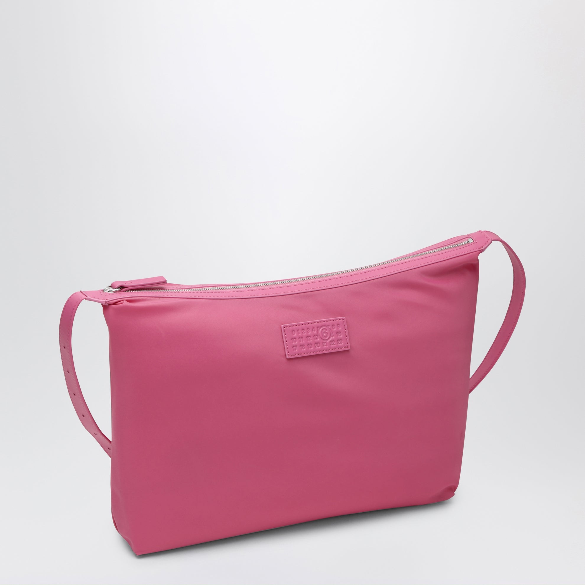 Borsa a tracolla Numeric in nylon rosa carminio