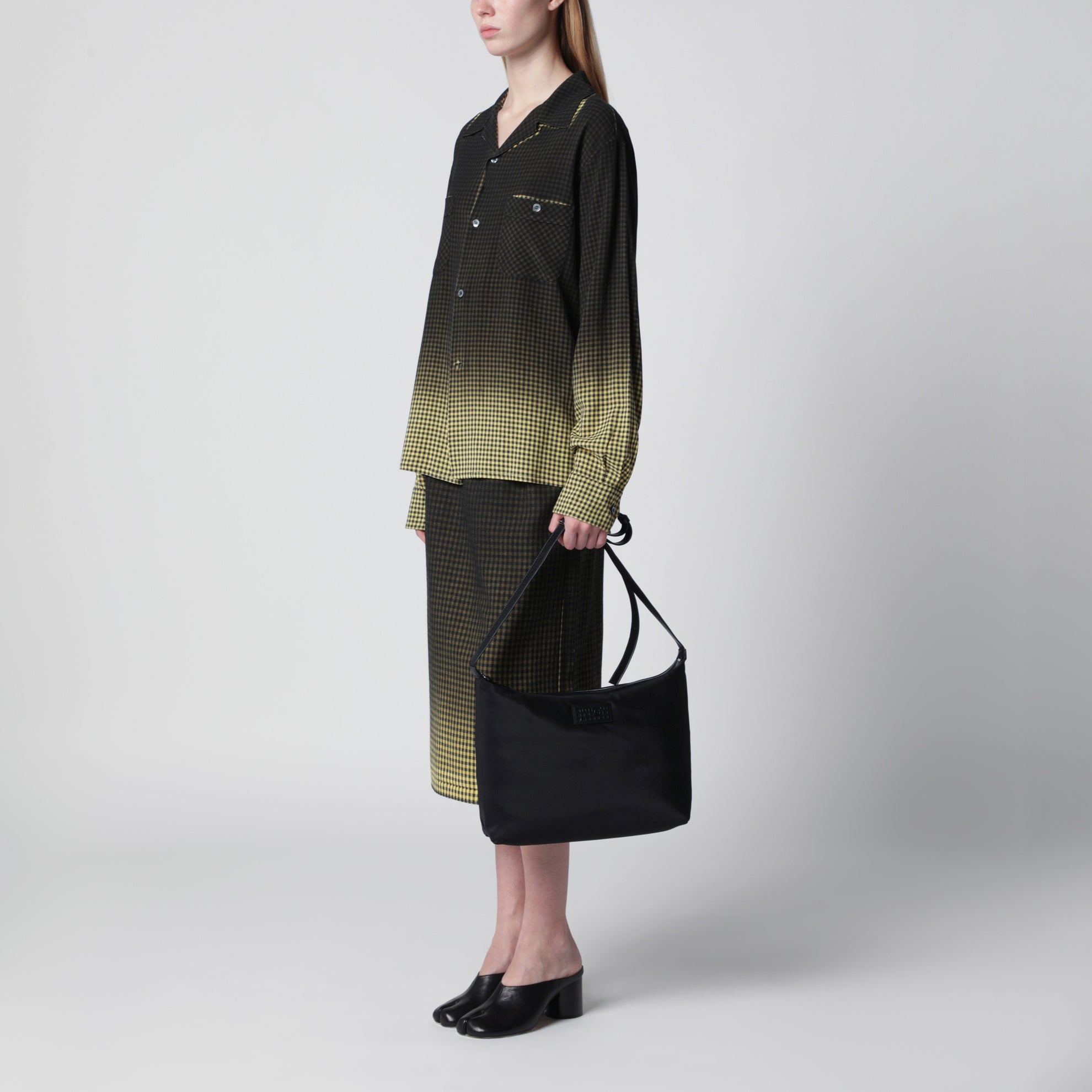 Borsa a tracolla Numeric nera in nylon
