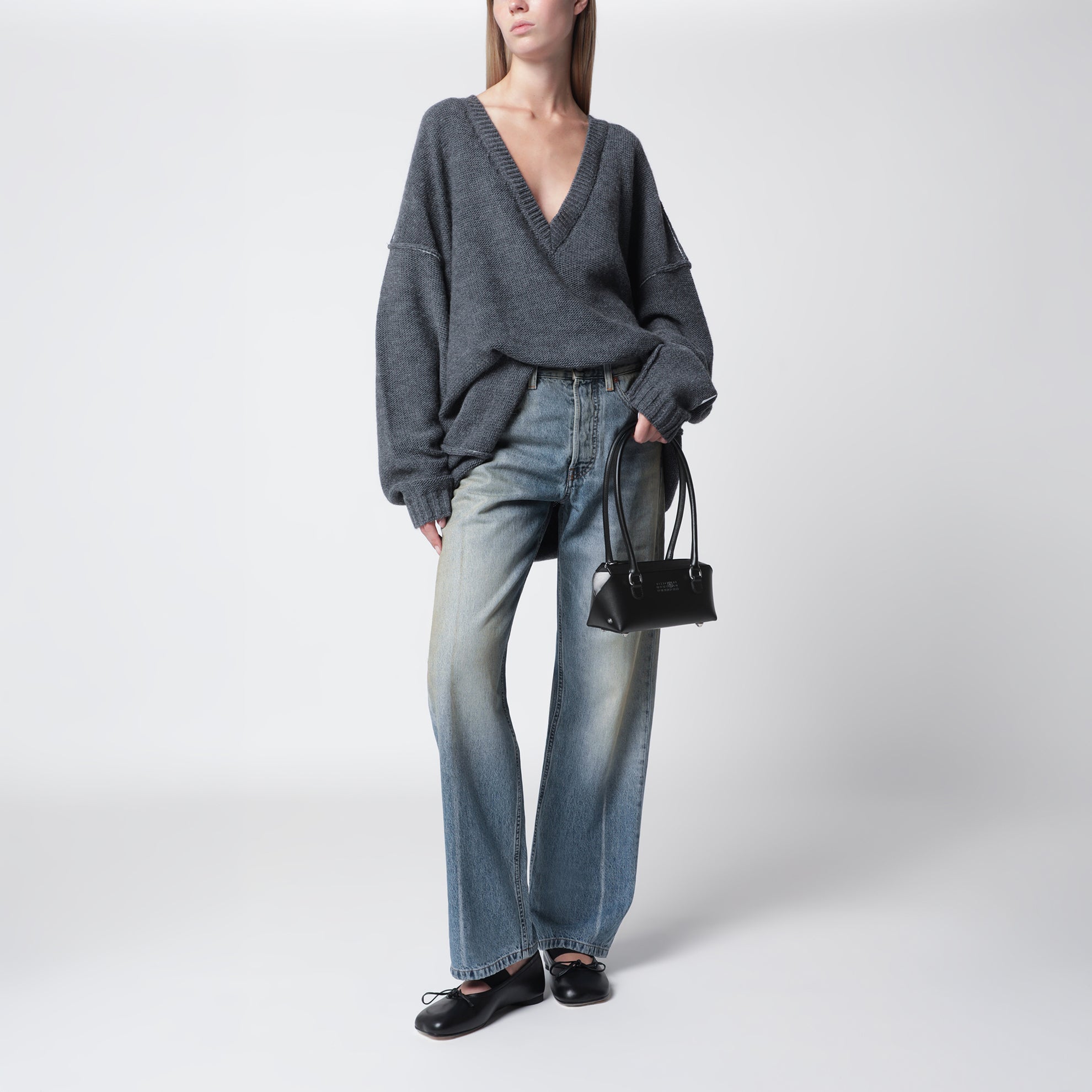 Bauletto Bowling piccolo nero in pelle