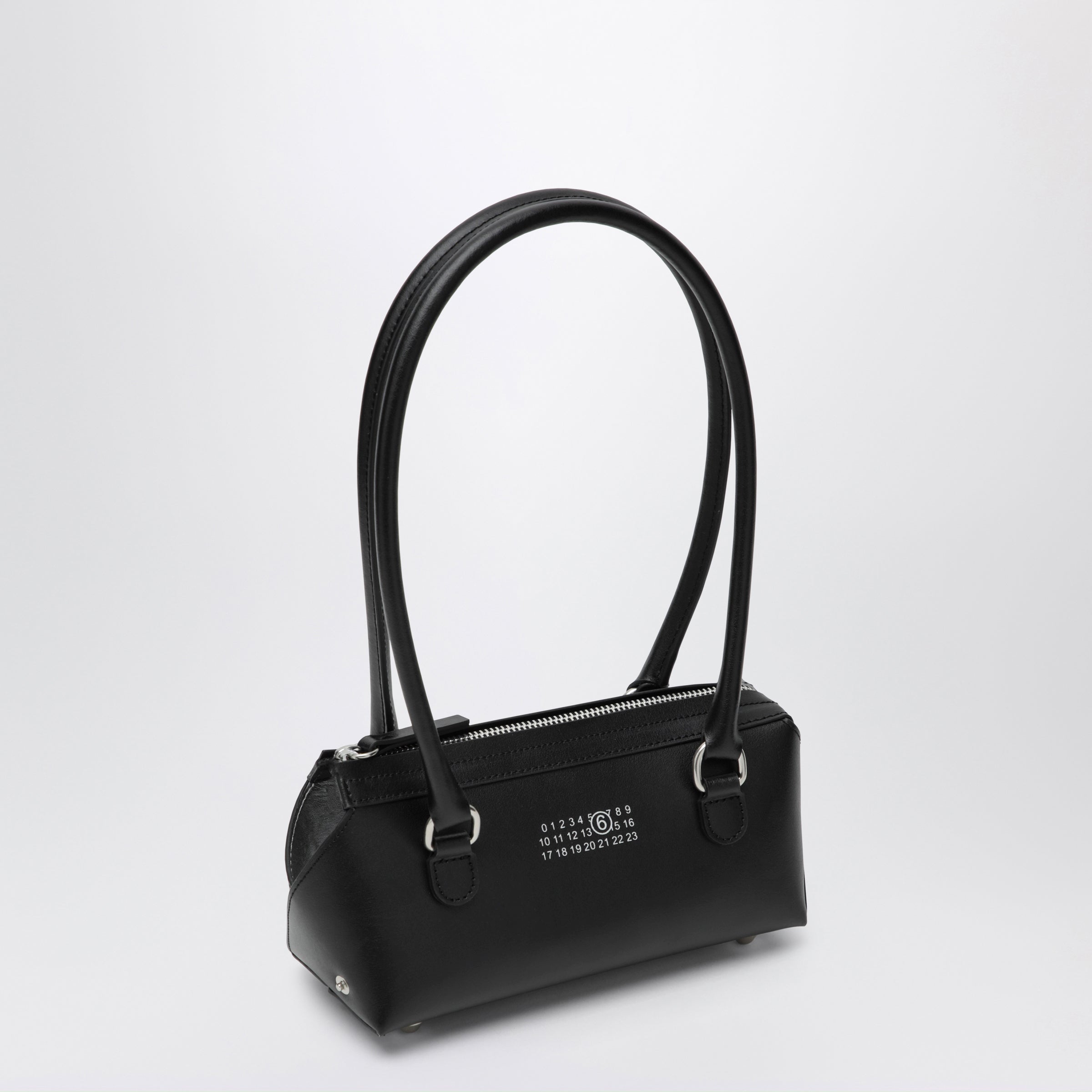 MM6 Maison Margiela Small black leather Bowling bag | TheDoubleF