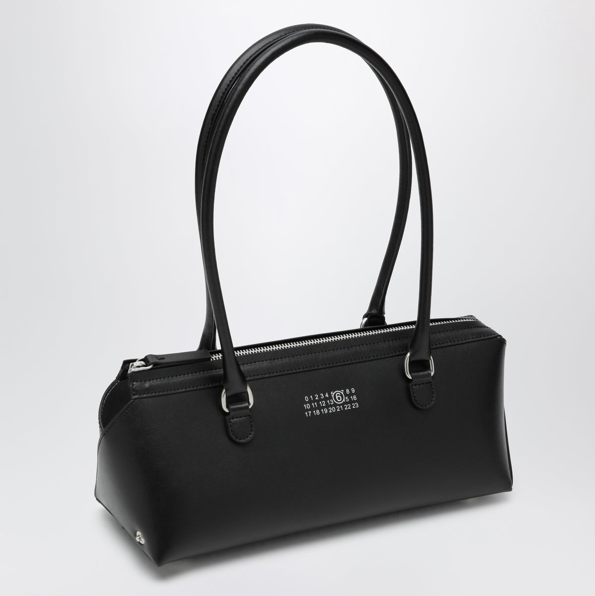 Schwarze Bowlingtasche aus Leder