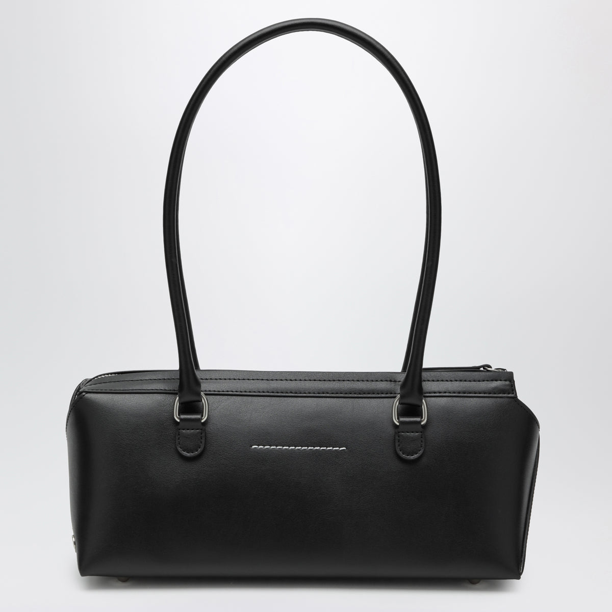 Schwarze Bowlingtasche aus Leder