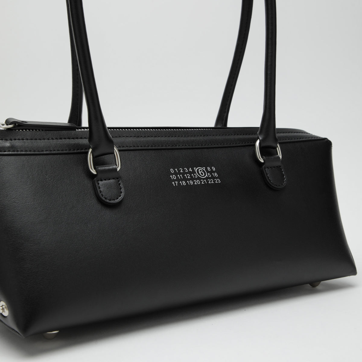 Schwarze Bowlingtasche aus Leder