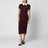 Abito midi in maglia testurizzata bordeaux