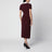 Abito midi in maglia testurizzata bordeaux