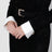 Black midi chenille knit dress with feather trim