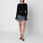 Schwarzes Chenille-Stricktop mit Federbesatz