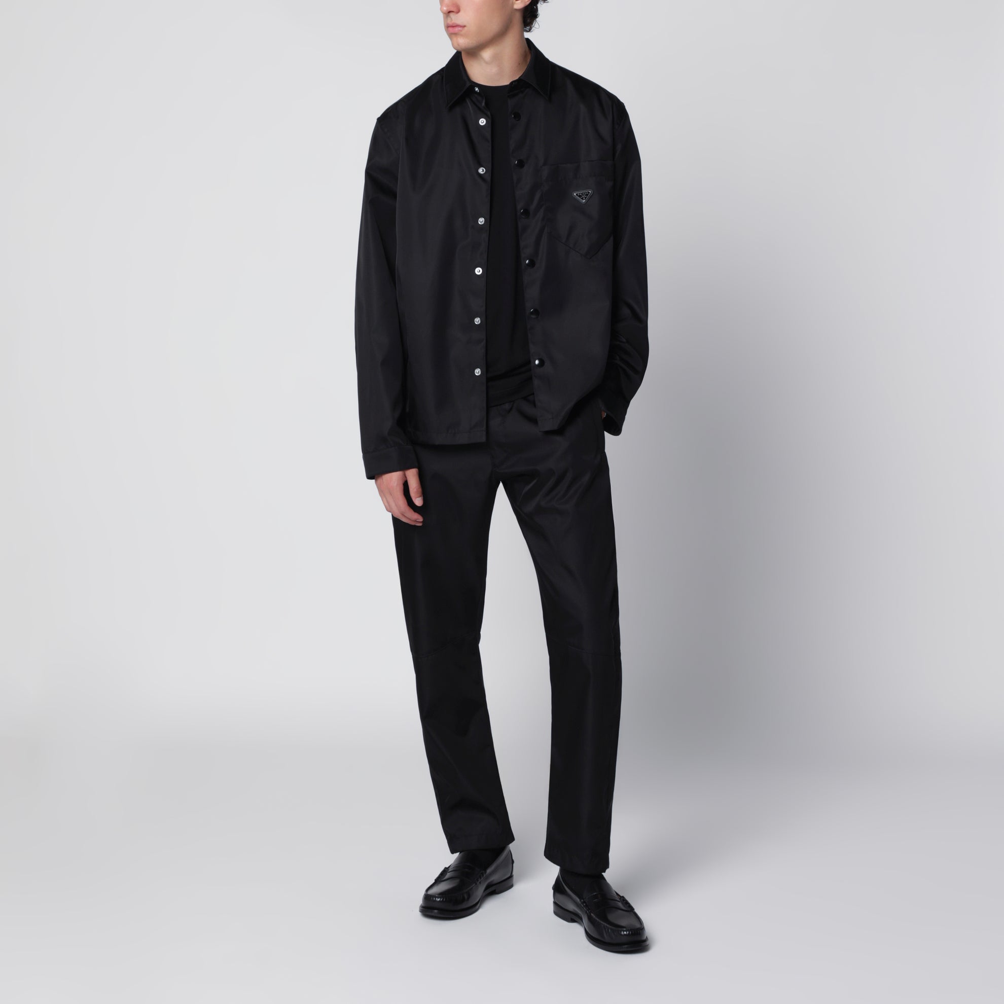 Re-Nylon-Hemd in Schwarz