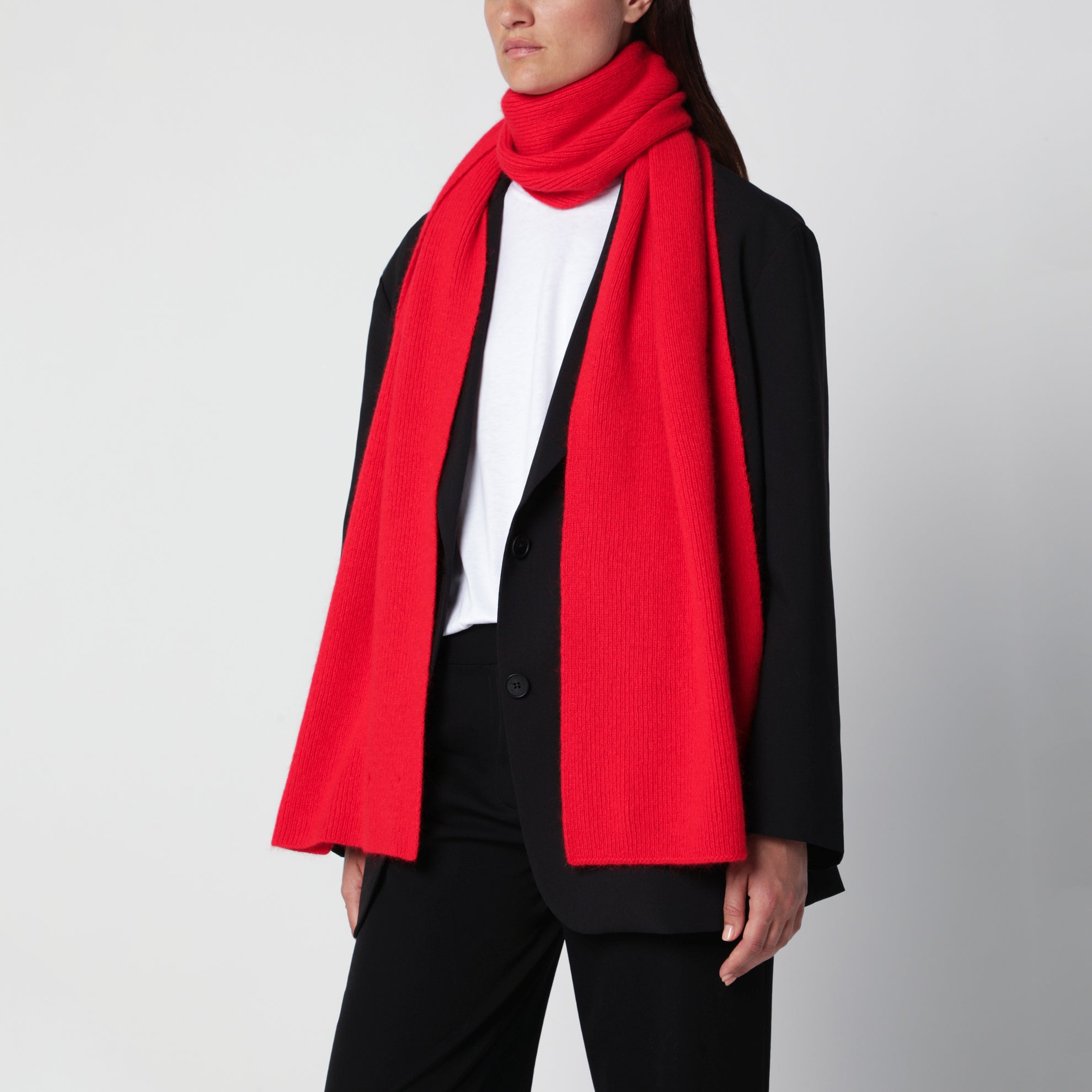 Schal aus Wolle und Caregora in Crimson