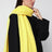 Scarf in wool and Caregora in Acid Yellow