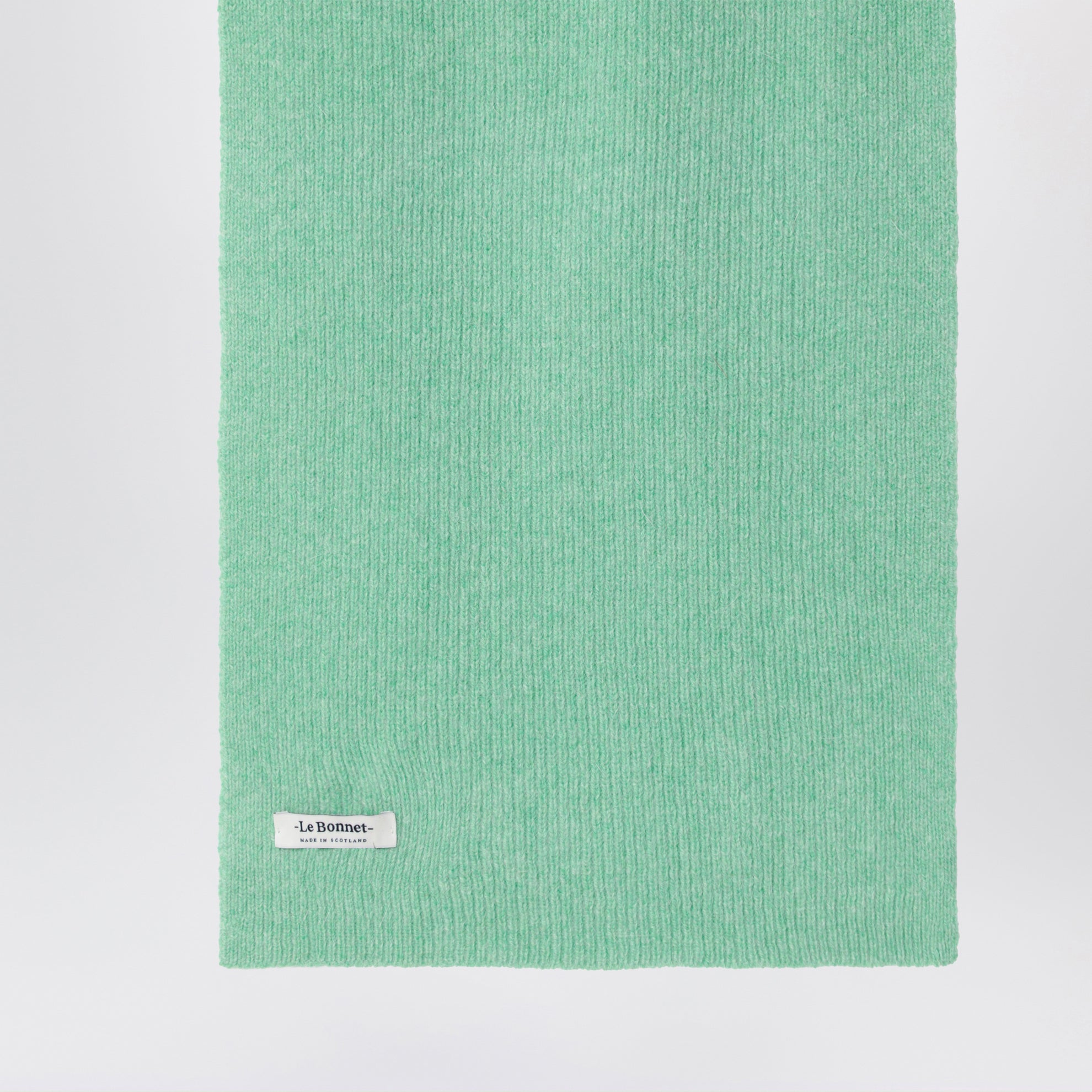 Schal aus Wolle und Caregora in Jade