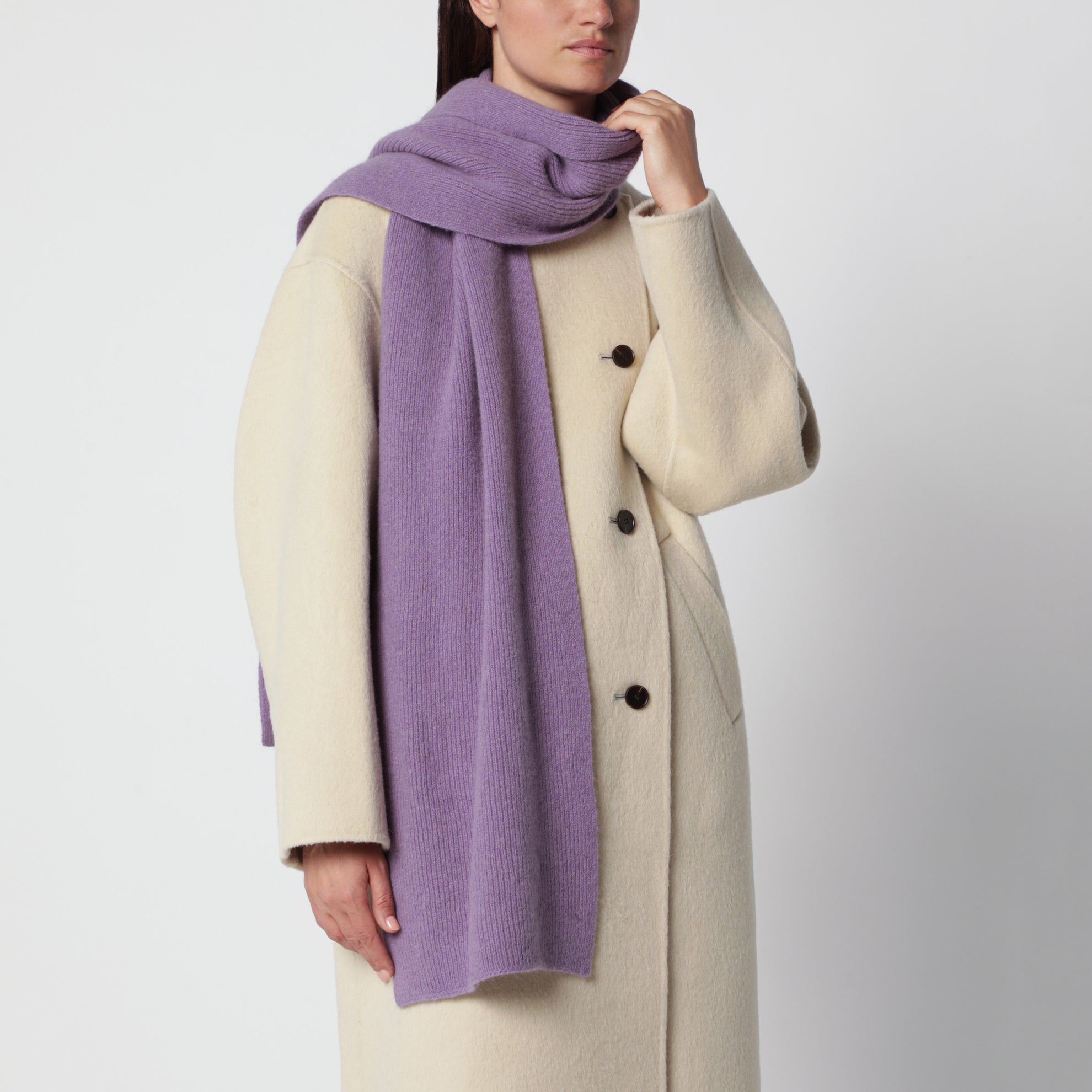 Écharpe en laine et Caregora couleur Lavender