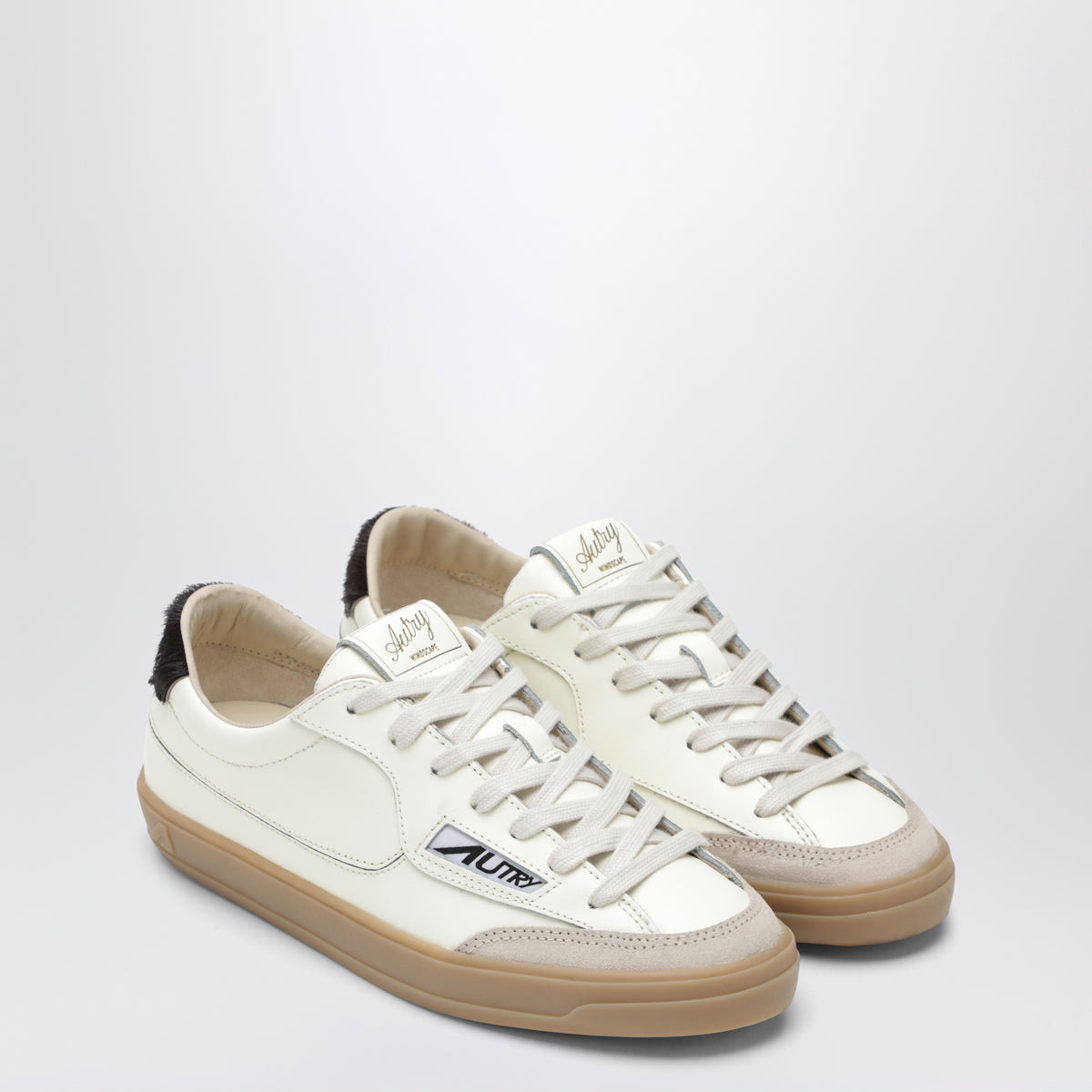 Sneakers Windscape Low marshmallow/marroni in pelle