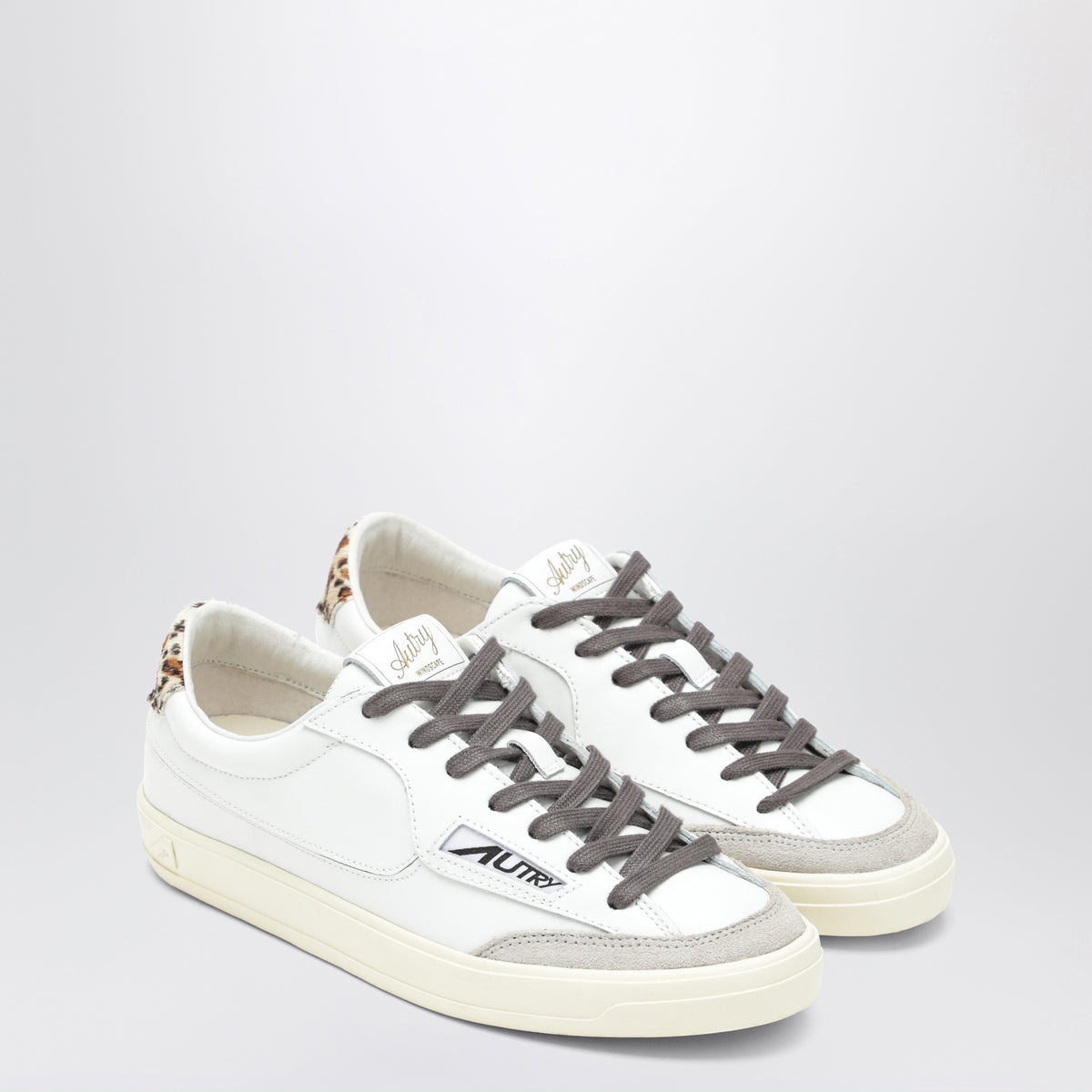 Sneakers Windscape Low blanches/imprimé léopard en cuir