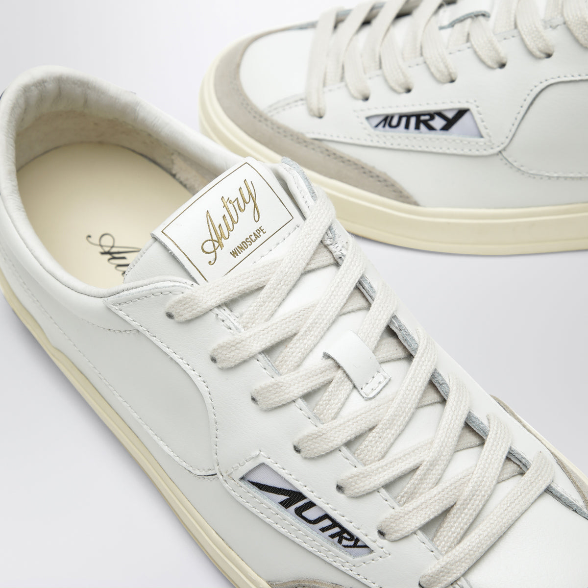 White/fig Windscape Low sneakers in leather