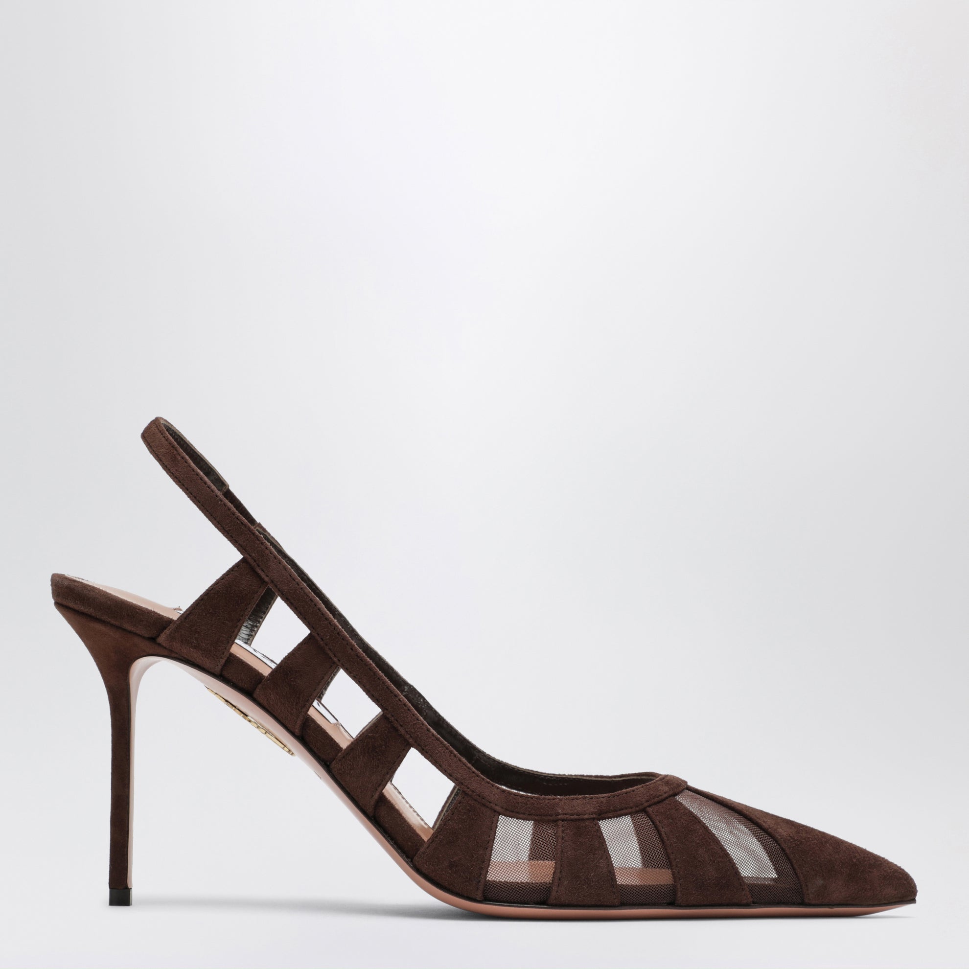 Décolleté Slingback Screen in suede Espresso