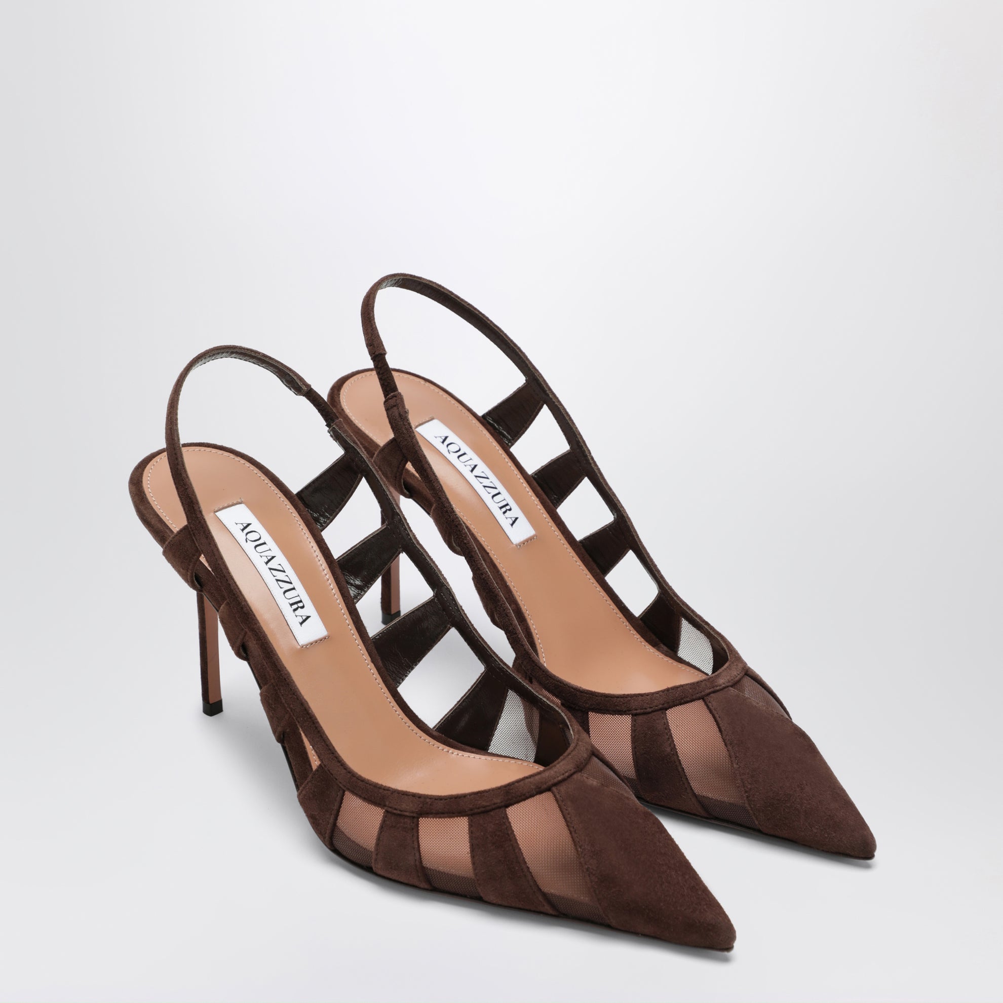 Décolleté Slingback Screen in suede Espresso