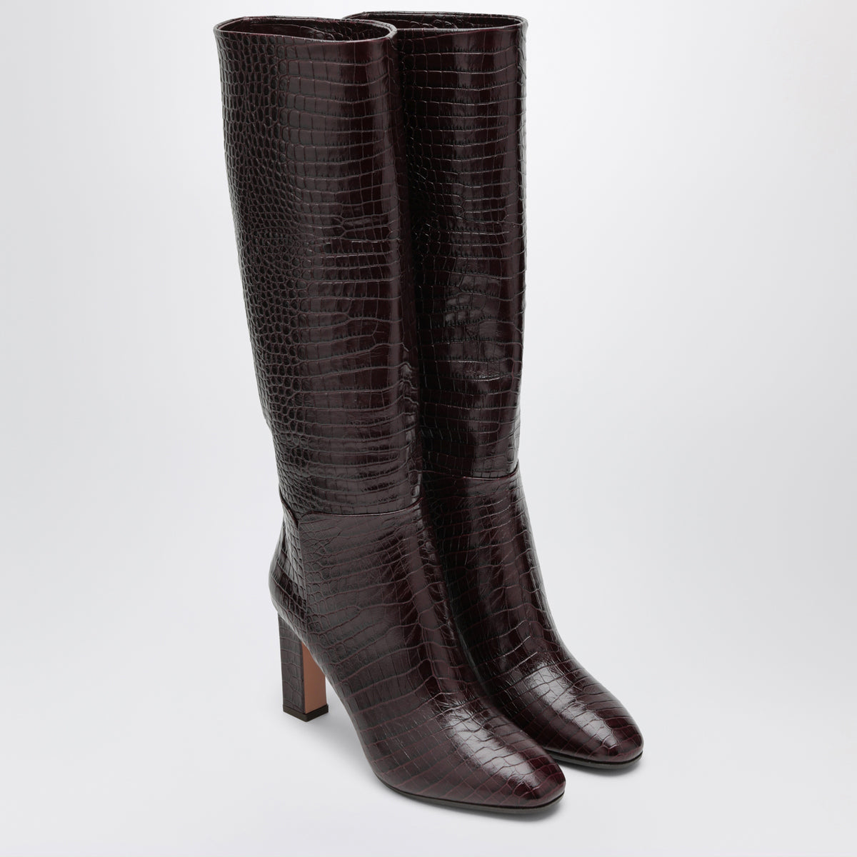 Sellier 85 burgundy printed leather boots