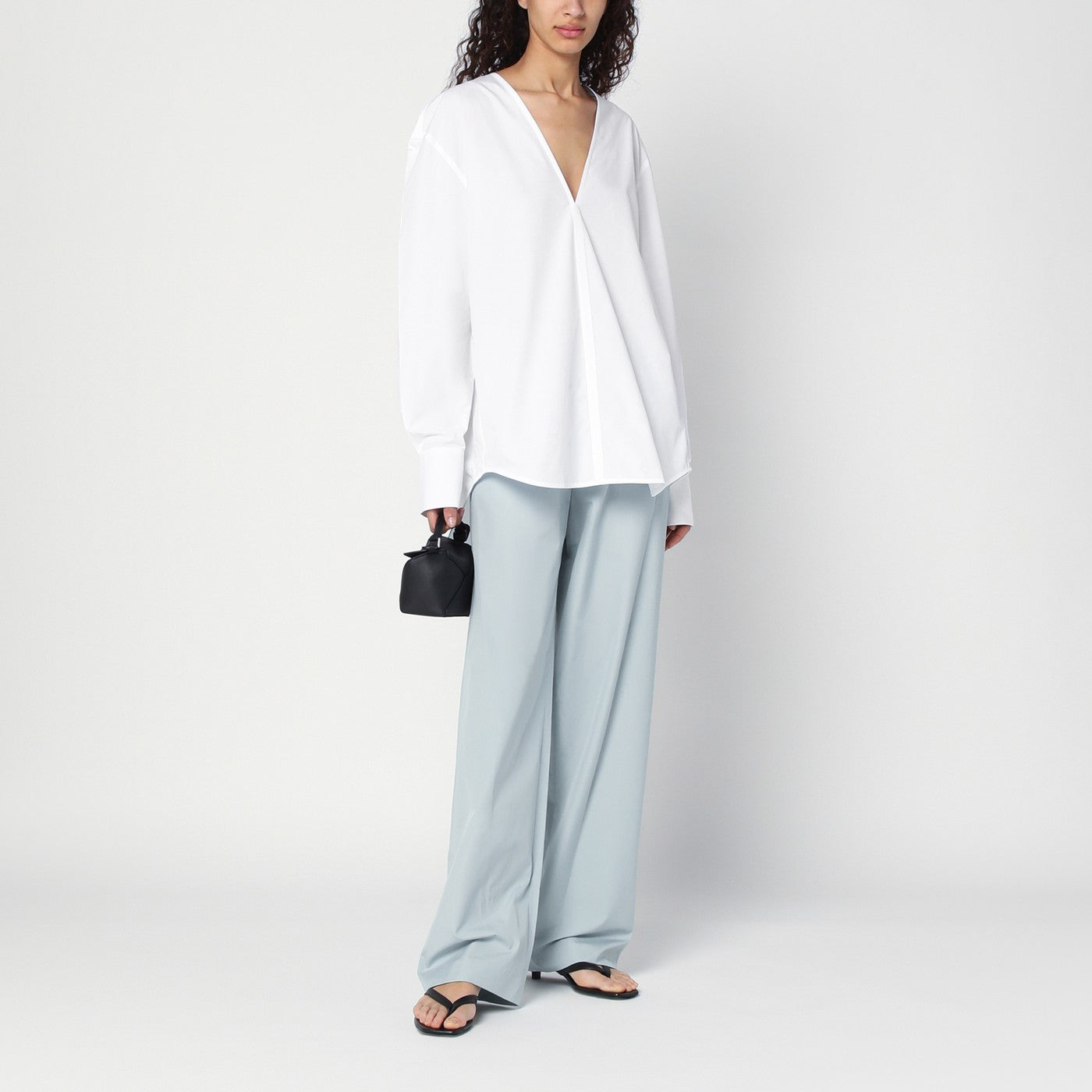Pantalon bleu clair en coton