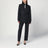 Black pinstriped wool trousers