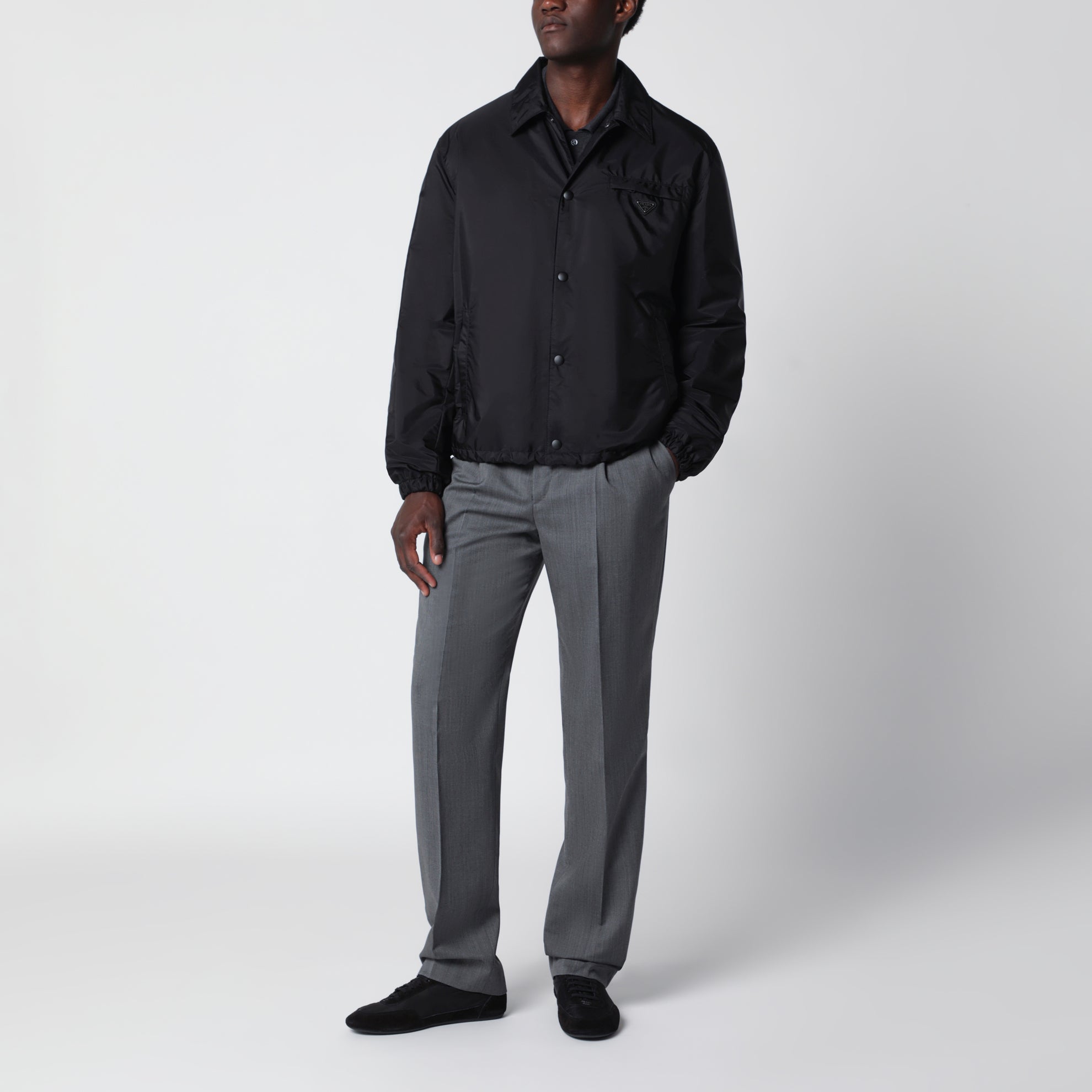 Blouson nero in Re-Nylon