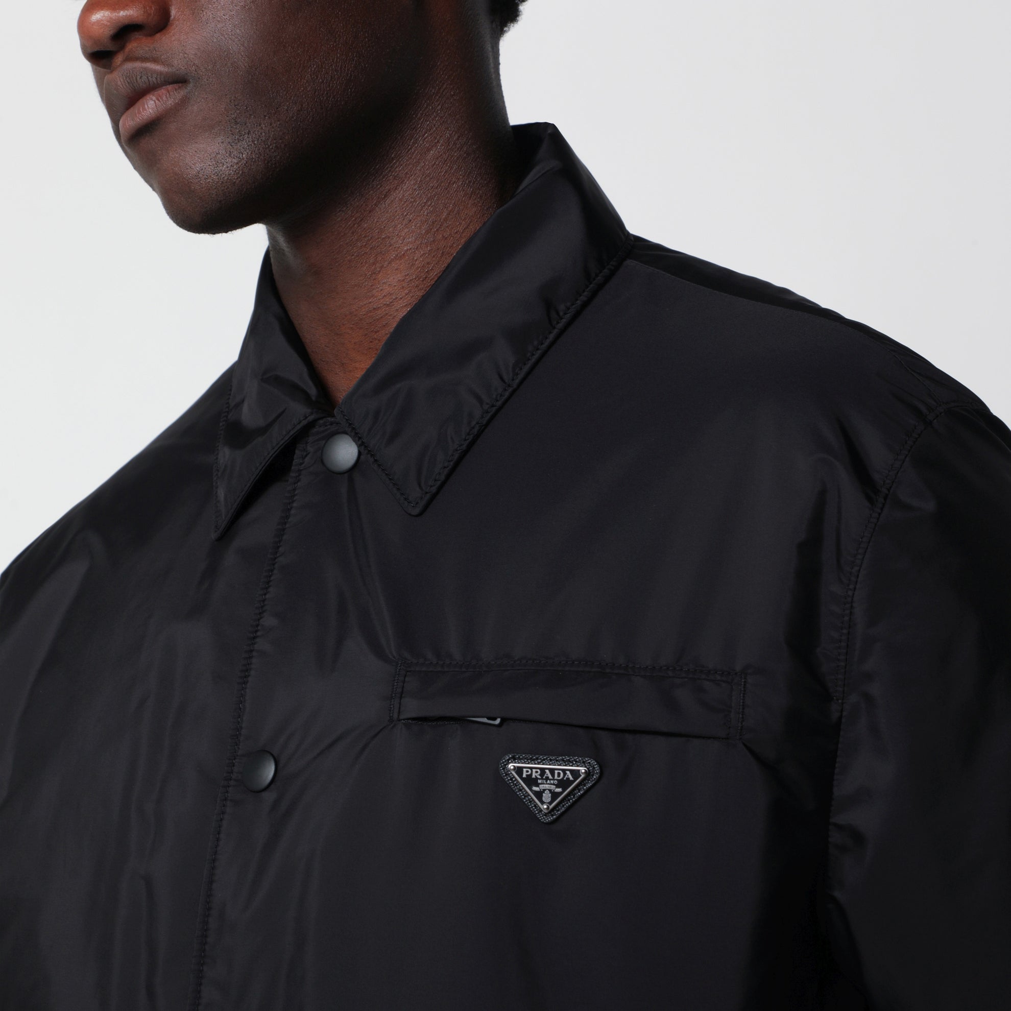 Blouson nero in Re-Nylon