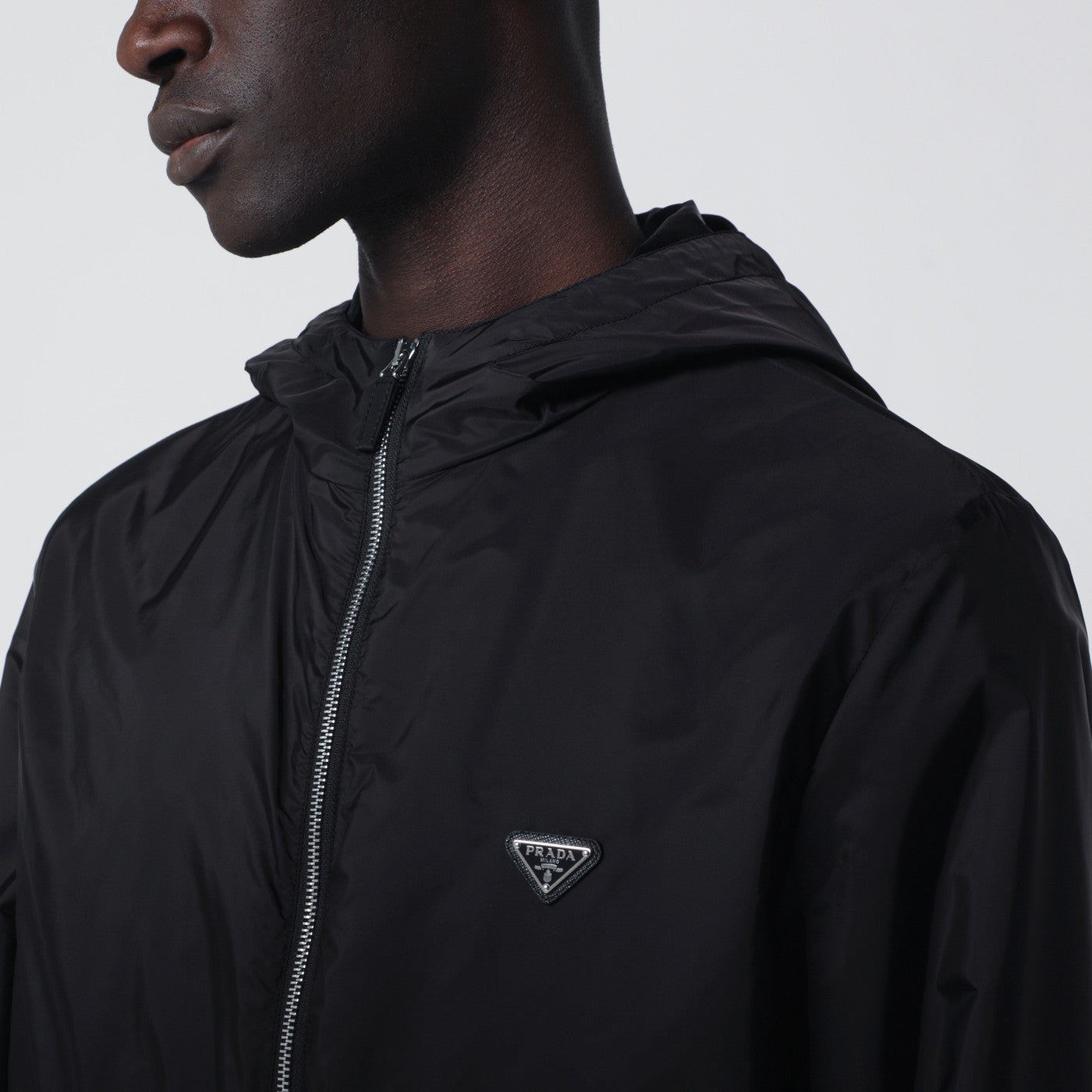 Schwarze Re-Nylon Jacke