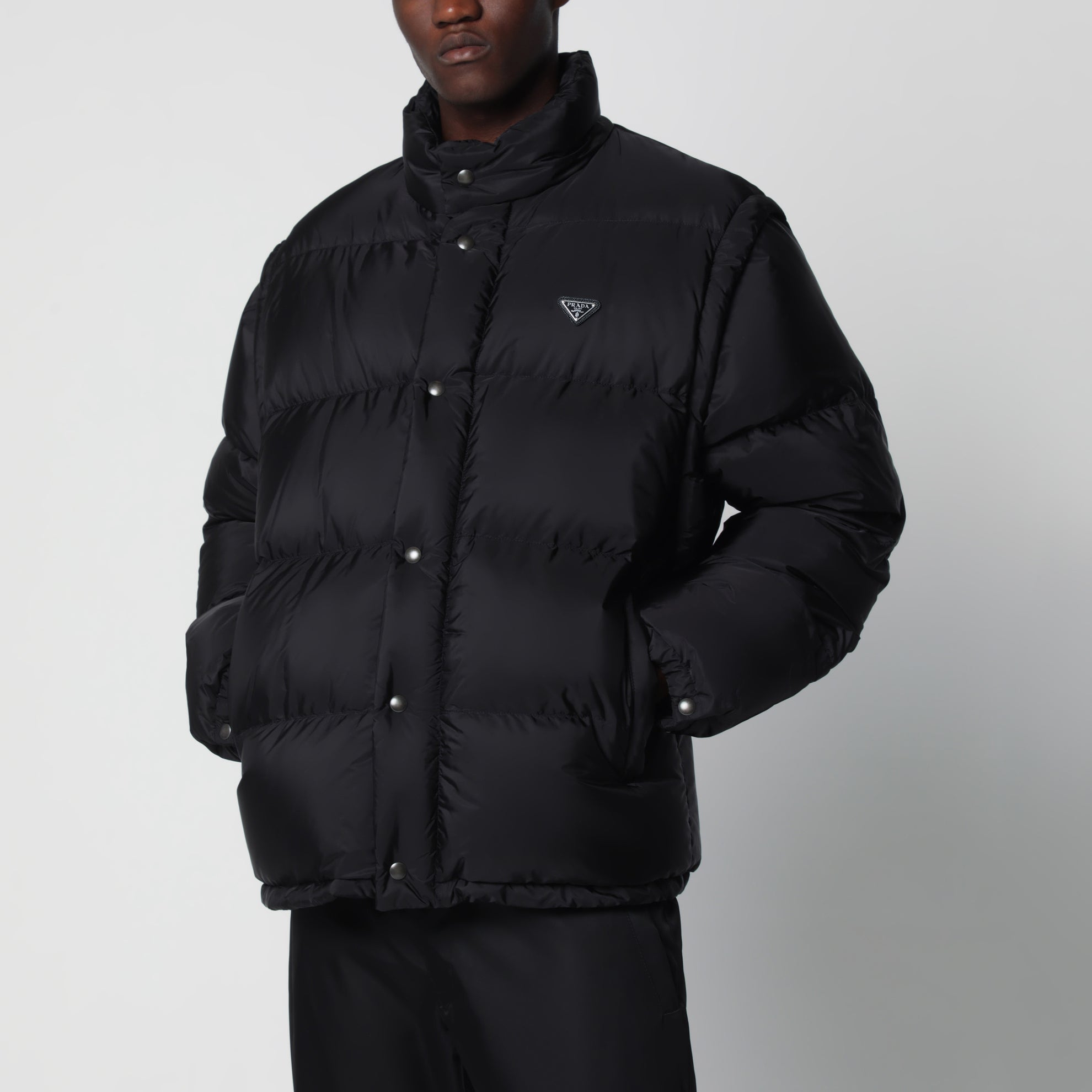 Black convertible Re-Nylon down jacket