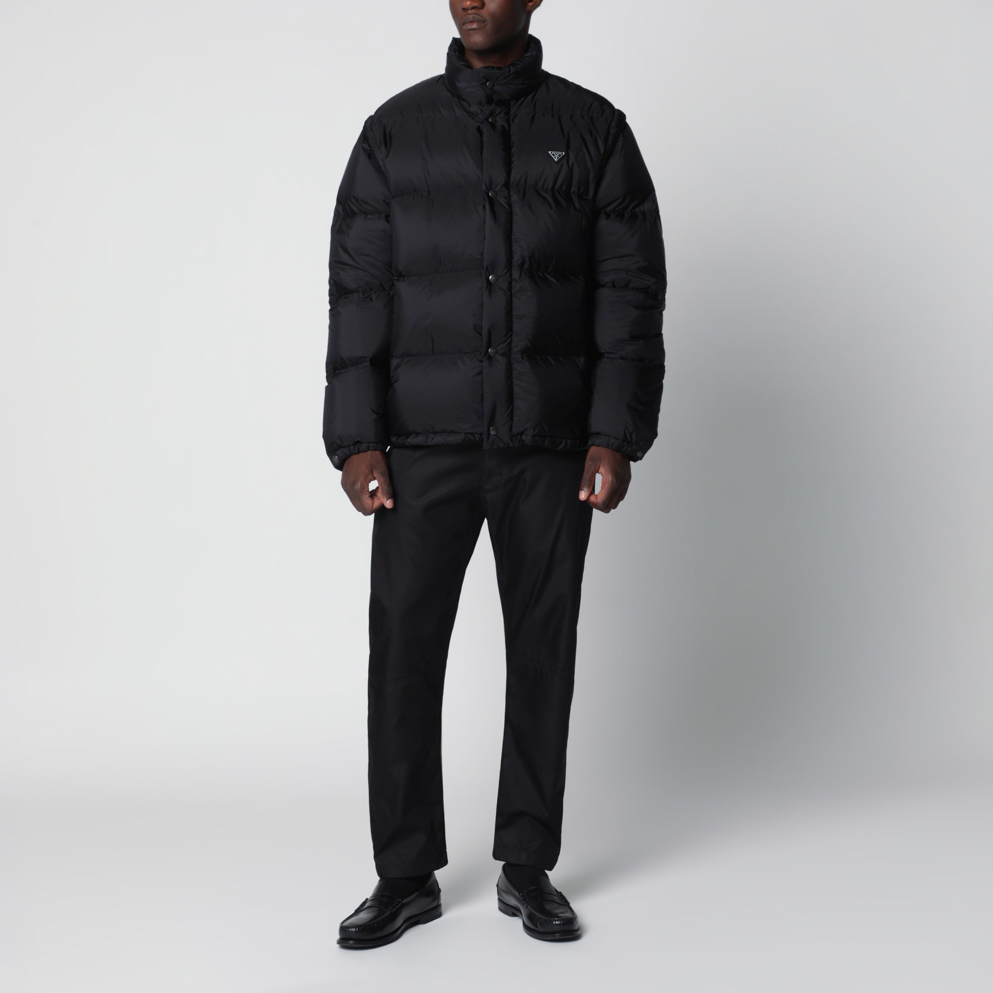 Black convertible Re-Nylon down jacket