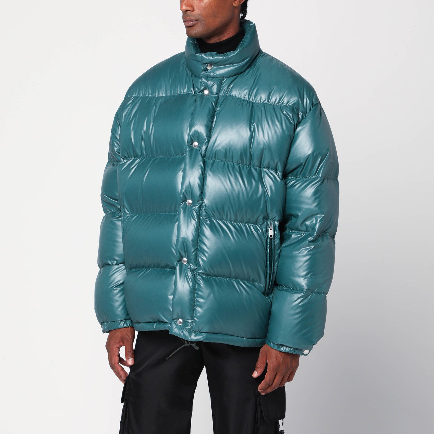 Teal jacket in Re-Nylon
