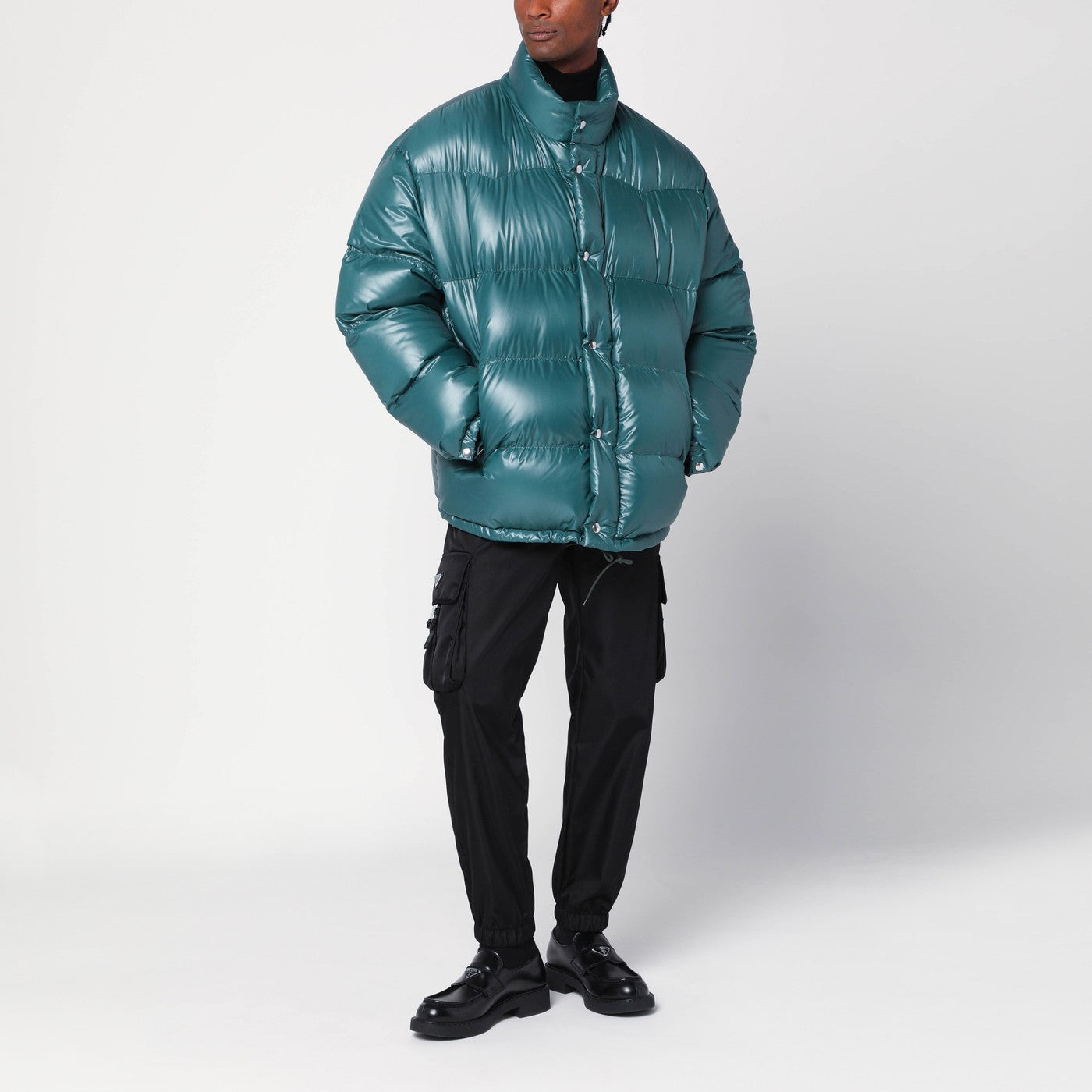 Teal jacket in Re-Nylon
