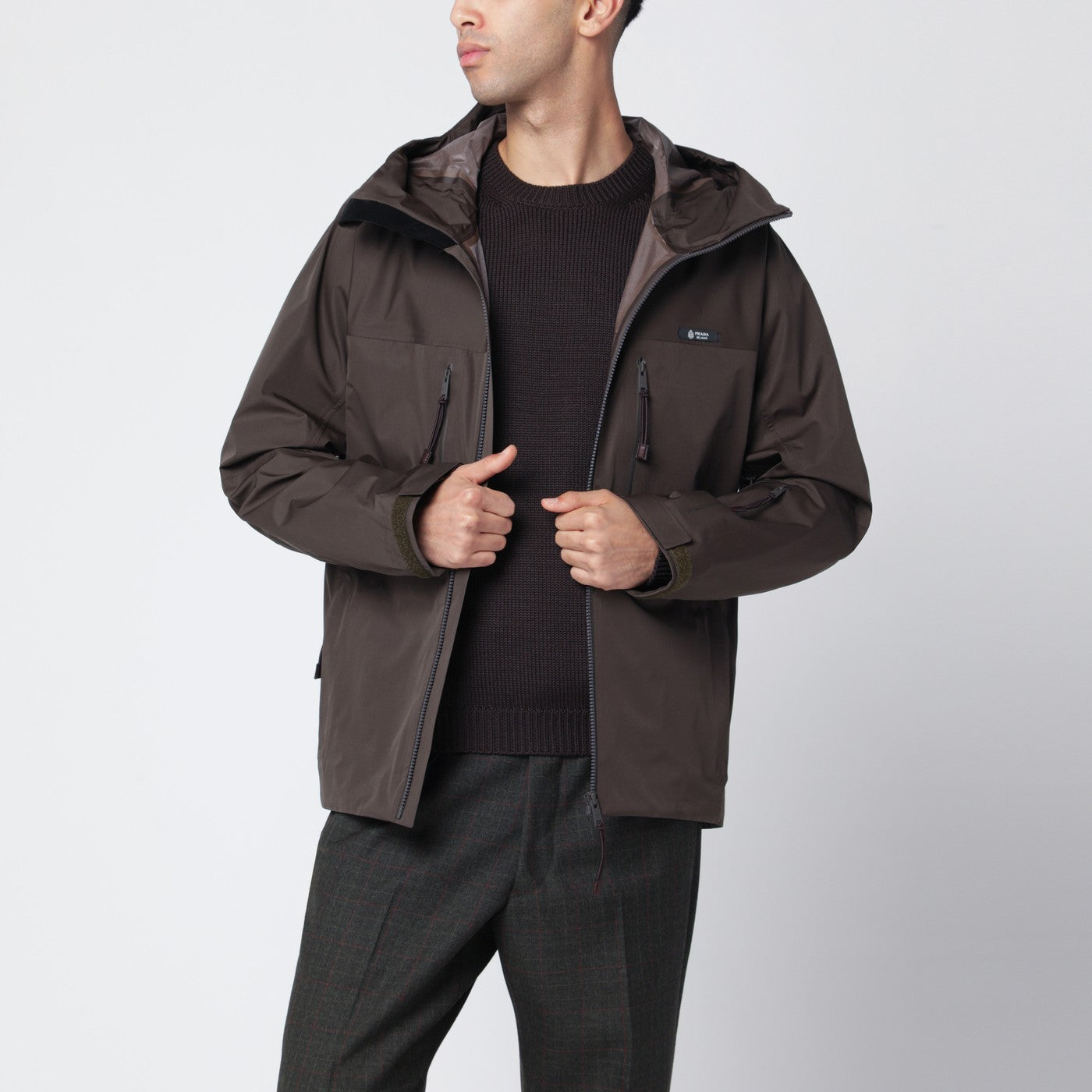 Camouflage green hooded jacket