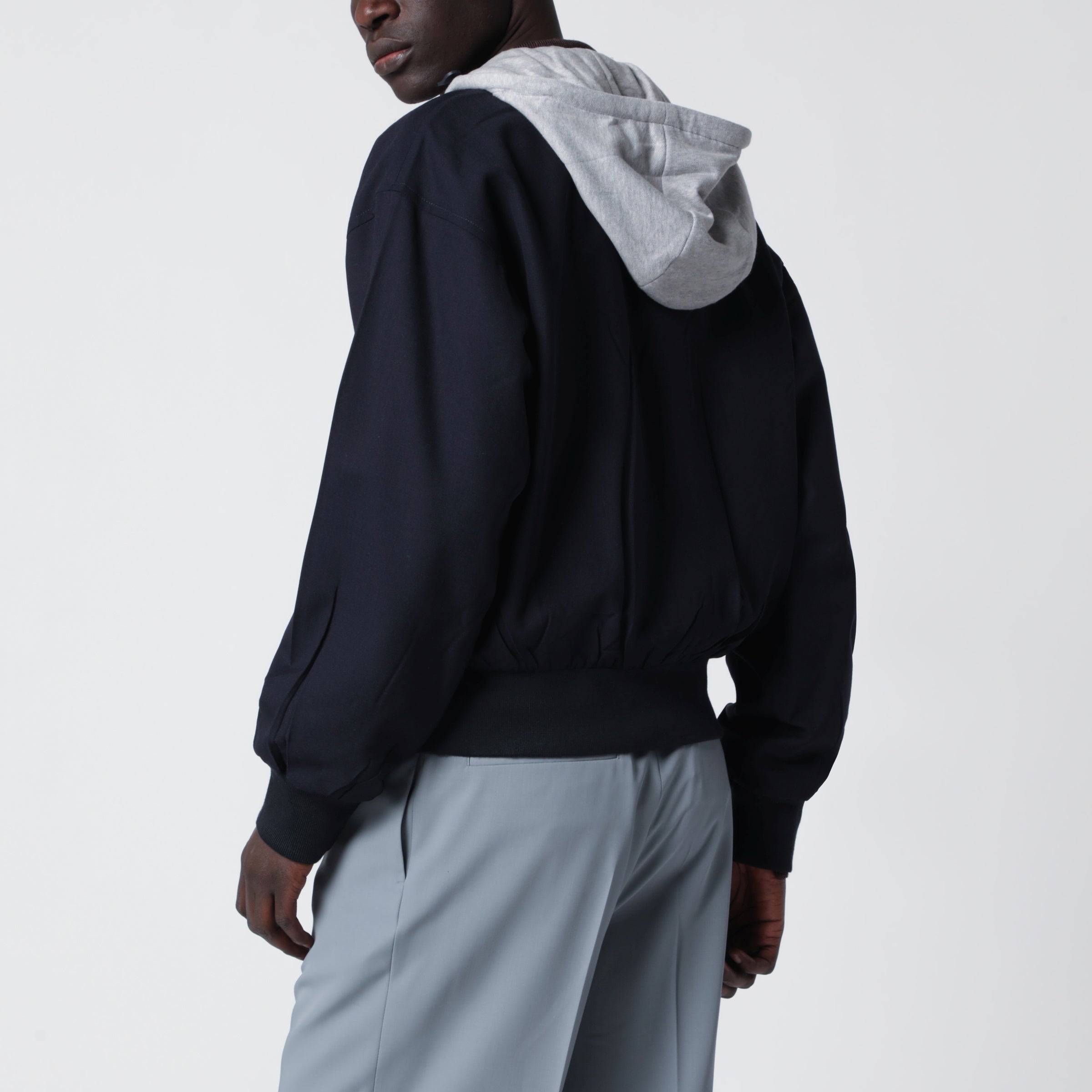 Prada Navy wool hooded jacket | TheDoubleF