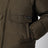 Forest green medium down jacket in technical fabric
